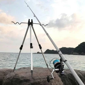 Fishing Rod Tripod Stand Holder for Ground, Holding 5 Rods, Aluminum Alloy fo... - Picture 1 of 6