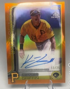 2025 TOPPS CHROME DEBUT TRUE ORANGE REFRACTOR ON CARD RC #/25 KONNOR GRIFFIN - Bild 1 von 1