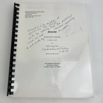 Chelsea Quinn Yarbro Manuscript Unedited Novel Kelene Nigel Bennett Signed - Image 1 of 4