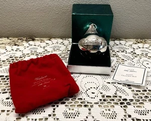 Wallace Silversmiths 1998 28th Edition Annual Silver Plated Sleigh Bell Ornament - Picture 1 of 7