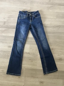 Rockin C Girls Cavenders Pants Size 8 Blue Denim Bootcut - Picture 1 of 6
