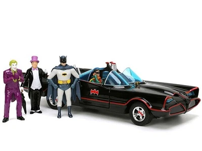 Jada 33737 - Batmobile Classica Di Batman E 4 Figure - Scala 1/24 - NUOVO - Immagine 1 di 4