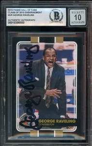 George Raveling 2015 Panini HOF Card Firmata Beckett Autografo 10 BAS - Foto 1 di 2