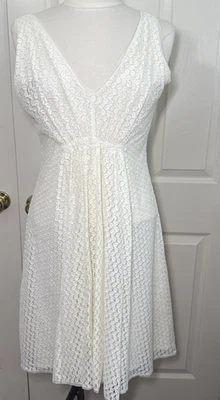 Max Studio Specialty Products 蕾丝全衬里象牙色可打包仙女连衣裙 S 码 — 第 1/4 张图片