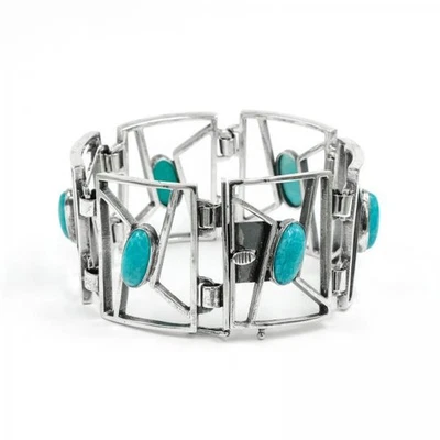 Türkisarmband Armband mit Türkis in 835 Silber Brecelet Silver 18 cm - Bild 1 von 4