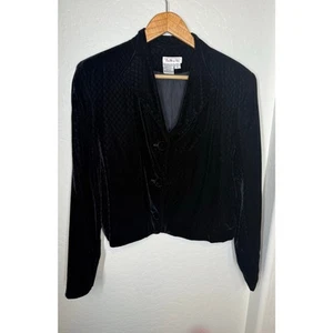 Vintage Talbots Black Velvet Jacket Size 16 - Picture 1 of 7