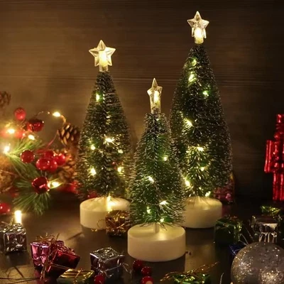 21cm Mini Christmas Trees LED Lights Home Decoration Gifts Party Ornament - Image 1 of 4
