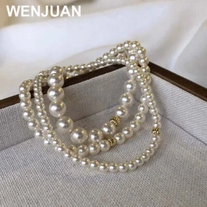 Elegant Pearl Bracelet for Women - Stretchable Korean Style Fashion Jewelry Gift - Picture 1 of 8