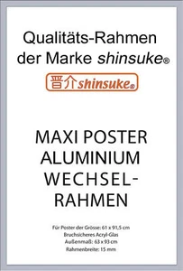 Rahmen Shinsuke® für Poster, Model 2019 Aluminium / Acrylglas, 61x91,5cm, silber - Bild 1 von 1