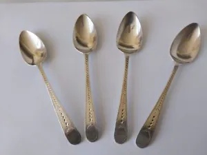 Antique British rare Silver Sterling tea spoons LON 1804 18th century lot - Picture 1 of 10