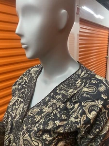 Vintage Faded Glory Pueblo Khaki Blouse LG - Picture 1 of 8