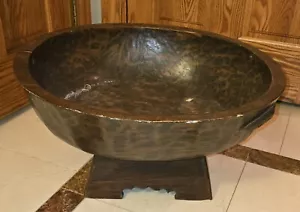 Orientalische handgeschnitzte Holzschale auf Ständer - Bild 1 von 10