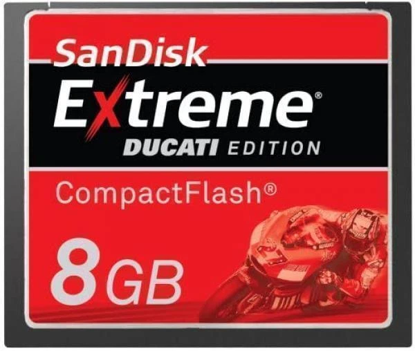 Boxed Sandisk 8GB Extreme CompactFlash Card - Ducati Edition (SDCFX4-008G-ED1) - Image 1 of 1