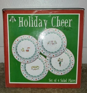 Block Basics Holiday Cheer de Dena Designs - Juego de 4 platos de ensalada - 2004 - Imagen 1 de 11