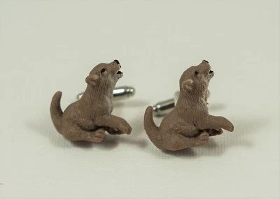 Abotoaduras para filhote de lobo ou filhote--Foresta floresta caça vida selvagem natureza animal cachorro - Imagem 1 de 2