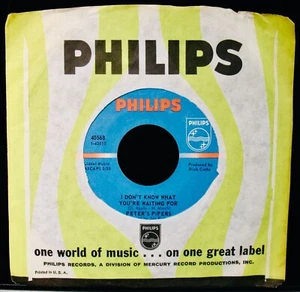 Peter's Pipers~I Don't Know What You're Waiting For~Garage Rock 45~PHILIPS 40568 - Imagen 1 de 2