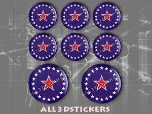 8 x 3D ROUND Resin Domed Flag Springfield - USA Adhesive Decal Vinyl - Picture 1 of 1