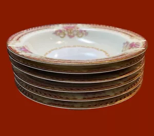 6 Noritake Royal Ruby Fruit Berry Bowls 5 3/4" Occupied Japan See Photos & Read - Picture 1 of 15