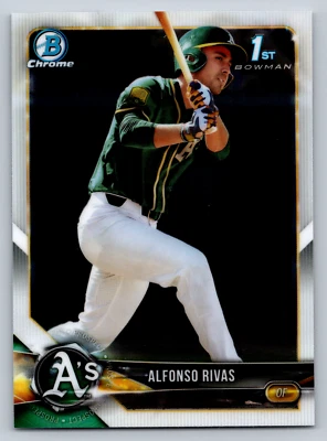 2018 1st Bowman Chrome #BD-141 Alfonso Rivas Oakland Athletics Baseball Card - Image 1 of 2