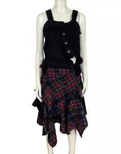 Yohji Yamamoto Y's Check Plaid Dress Size 2 Rare Black RRP $2300 - Bild 1 von 18