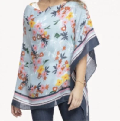 Poncho Bufanda Floral Spartina 449 Talla Única Elegante Romántico Boho Artístico Foto 1 de 4