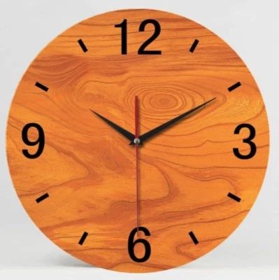 Modern Novelty Wood Grain Battery Operated Rustic Wall Clock Home Decor/Office - Image 1 of 4