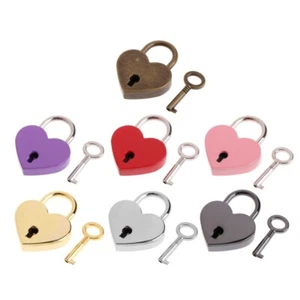 Heart Shape for Wish Lock Metal Love Padlock for Luggage Diary Book Jewelry Box - Picture 1 of 15
