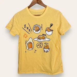 Gudetama by Sanrio T-Shirt gelb japanische Grafik Tee Rundhals Damen Medium - Bild 1 von 9