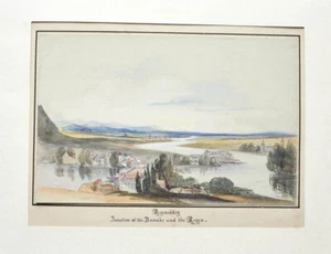 c1840 Ratisbona Danubio e pioggia Reinhausen Harding James Duffield - Foto 1 di 1