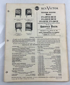 RCA Victor Fernsehempfänger Modell 17-S-349.. Servicedaten Schaltpläne & Teile - Bild 1 von 5