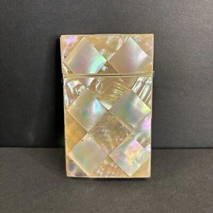 Antique mother of pearl Calling card case/England C.1900/Card Case/2 Tones/MOP - Picture 1 of 11