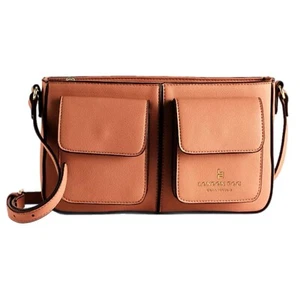 London Fog Evelyn Multi Pocket Crossbody Purse Bag Cognac Brown NWT 11x6x2” - Picture 1 of 6