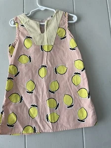Petit Peony Girls Lemon Stripped Dress Size 4Y - Picture 1 of 9