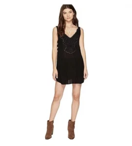 Free People Kleid Delphine verziert Slip schwarz S Swing Cutout - Bild 1 von 9
