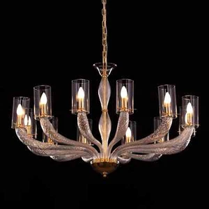 Midnight In Paris (Large, Gold) Glass Chandelier - Picture 1 of 2