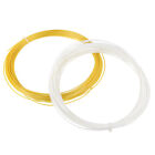 2Pcs 16L 39ft 1.25mm Tennis String Polyester Hard Thread Concave, Yellow/White