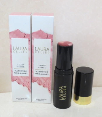 LAURA GELLER ITALIAN MARBLE BLUSH STICK PINK FIORE 0.31 OZ BOXED LOT OF 2 - Image 1 of 4