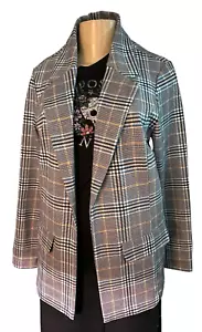 Neu mit Etikett... Liverpool Los Angeles Boyfriend-Blazer blau/schwarz/türkis/gelb kariert Large - Bild 1 von 9