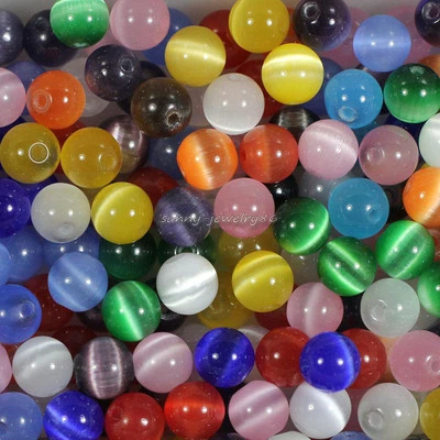 Wholesale 50/100/200x Mixed Glass Cat's Eye Round Loose Spacer Beads 4 6 8 10mm - Image 1 of 4