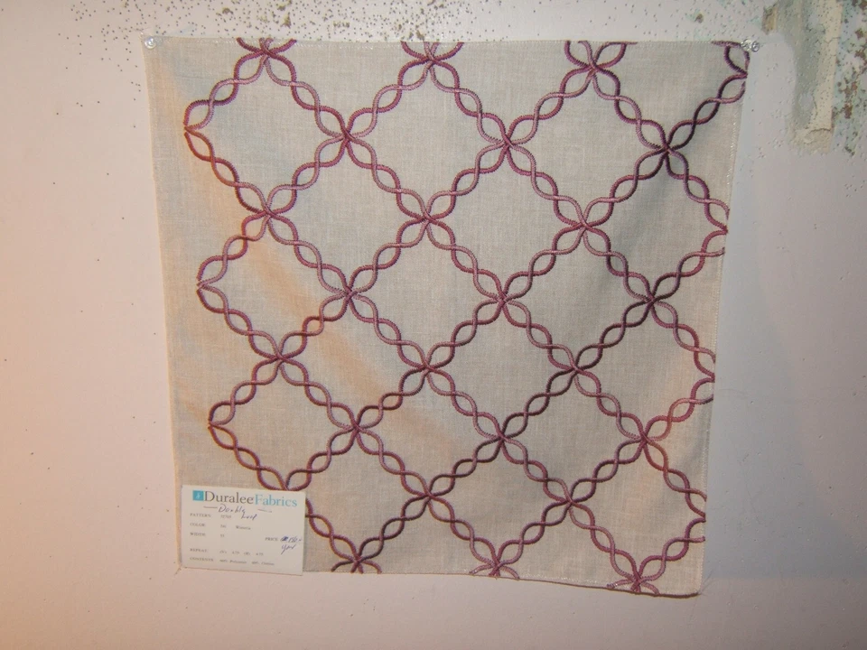 Duralee, Double Looped, Embroidered Novelty, Remnants for Crafts, Color Wisteria - Image 1 of 1