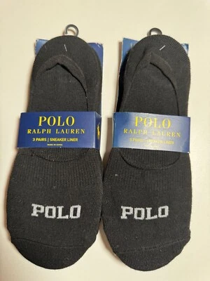 New Ralph Lauren Polo Sneaker liner black 3 pairs sock size 9-11 (2 Packs) - Image 1 of 4
