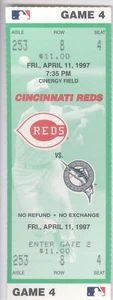 1997 Reds vs Marlins Ticket:  Moises Alou & Kurt Abbott HRs/Pat Rapp Shutout - Picture 1 of 1