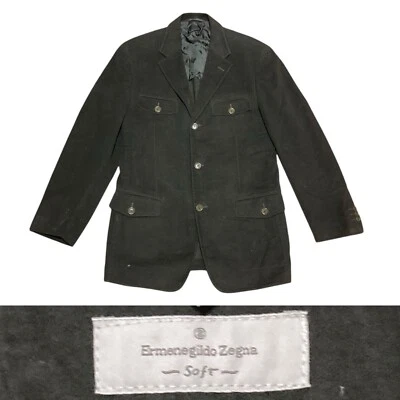 Ermenegildo Zegna Velour Utility Blazer Jacket the Men’s size 50 in Forest Green - Image 1 of 4