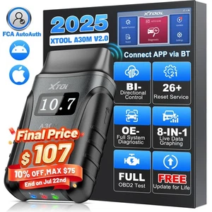 2025 XTOOL A30M V2.0 Bluetooth OBD2 Scanner Bidirectional Full System Diagnostic - Picture 1 of 20