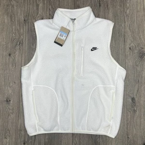 Nike Chaleco de Vellón Invierno Talla Mediana Para Hombres Blanco Ropa Deportiva Club Cremallera Completa $95 - Imagen 1 de 16