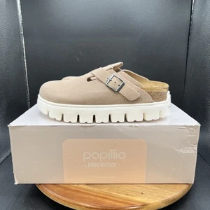 Papillio Womens Size 5 Boston Pap Chunky Clog Narrow Warm Sand Shoes Sandals - Picture 1 of 10