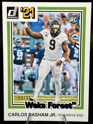 2021 Panini Chronicles Draft #31 Donruss Retro CARLOS BASHAM JR (RC) Blue /99 - Image 1 of 2