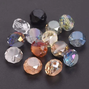 10pcs Rondelle Drum Shape 12mm 14mm Matte Faceted Crystal Glass Loose Beads Lot - Picture 1 of 27