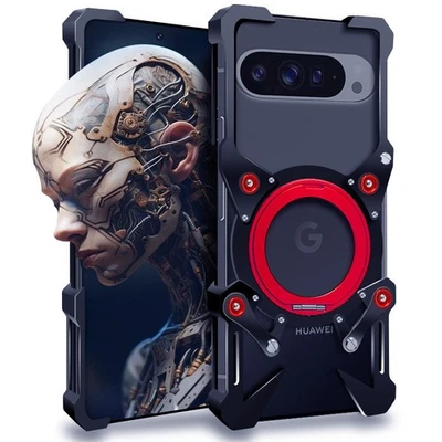 Металлический алюминиевый безободковый чехол-бампер с подставкой для Google 10 9 Pro XL 9 8 7 Pro 9a 8a - Изображение 1 из 4