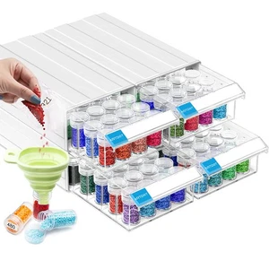 4-Pack Interlocking Storage Containers for Diamond Art Kits for Adults, 128 S... - Picture 1 of 7